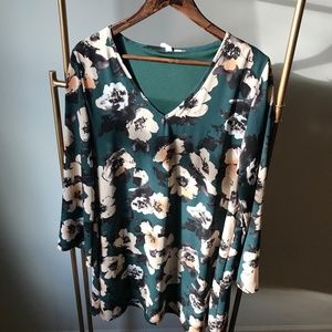 Pinkblush Green Floral Tunic Dress